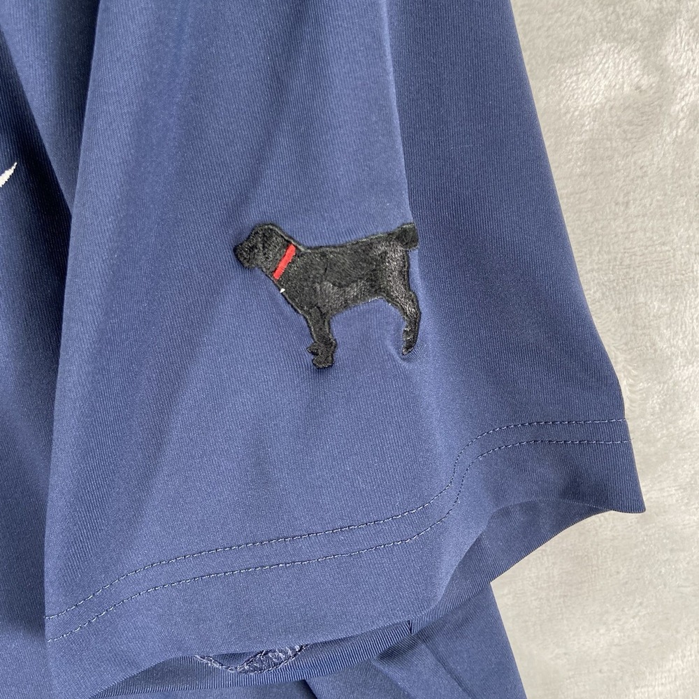 Peter Millar Shirt Mens Medium Polo Crown Crafted Golf Logo Black Lab Preppy View 5